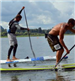 Beau and Chase on Paddleboard